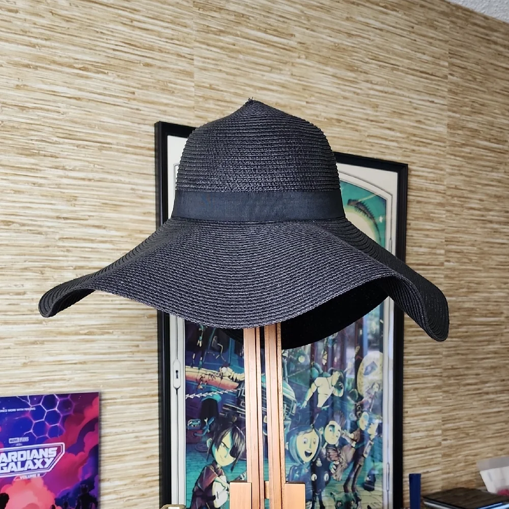 Black Wide-brim Sun Hat - Picture 1 of 5
